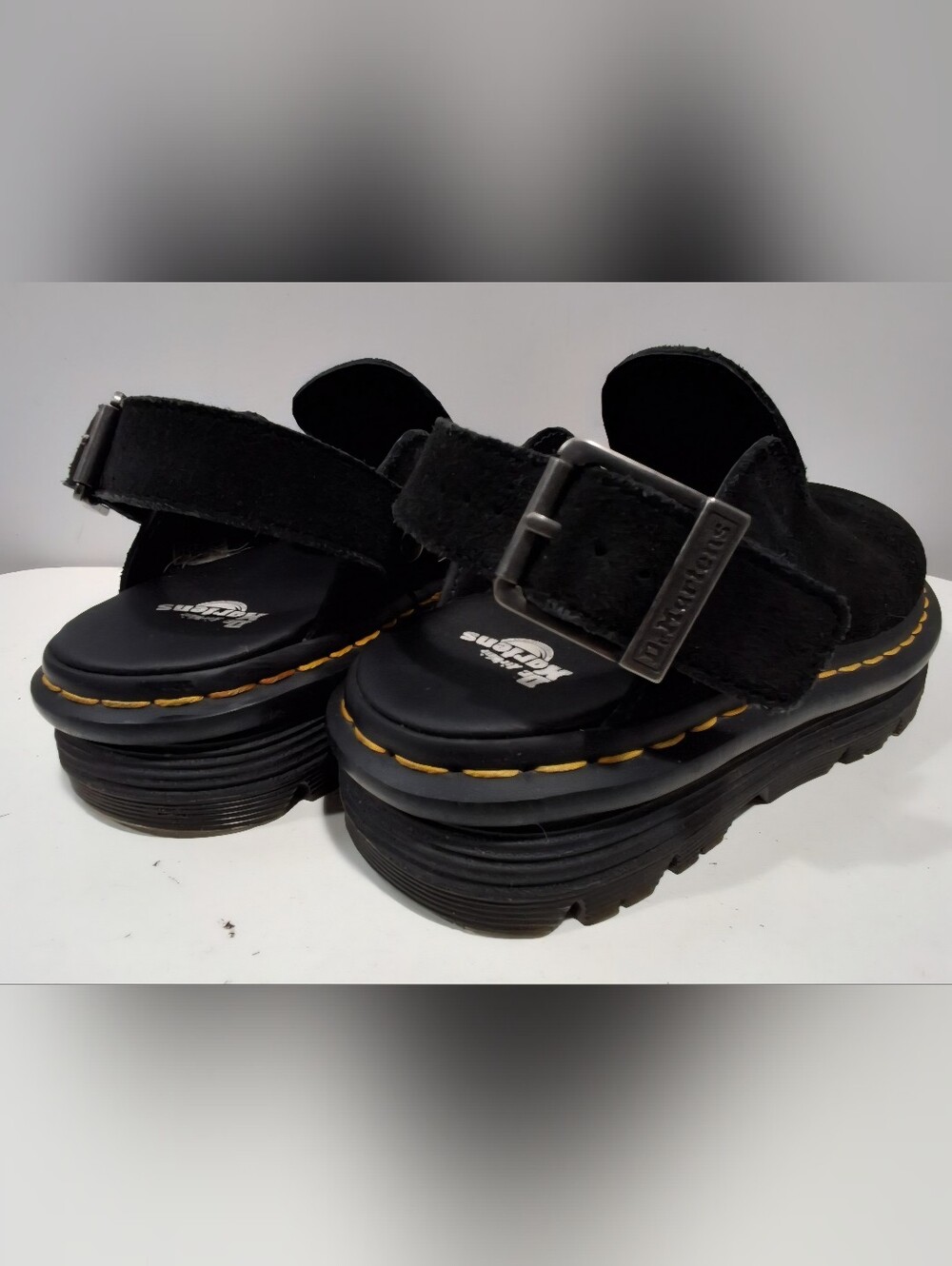 DR. MARTEN ZEBZAG SUEDE CASUAL SLINGBACK PLATFORM MULES Black US Women's 6 EU 37 - Picture 4 of 6